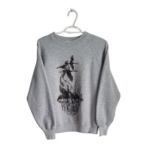Vintage 80's Crane Crewneck Sweater Small Medium Animal